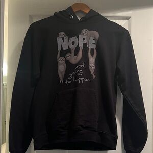 Black Hoodie with Sloth Design